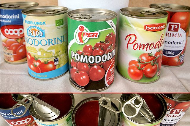 Pomodori in scatola private label dei supermercati