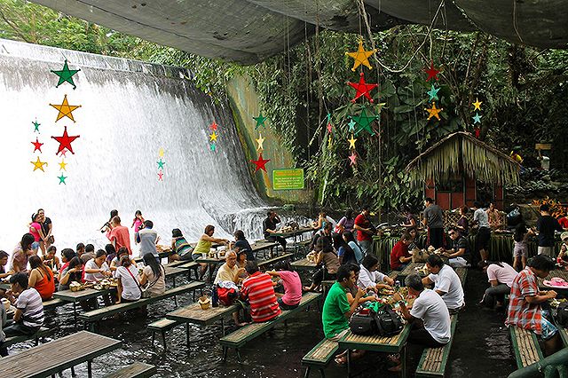 waterfalls, restaurant, filippine, cascate, ristorante