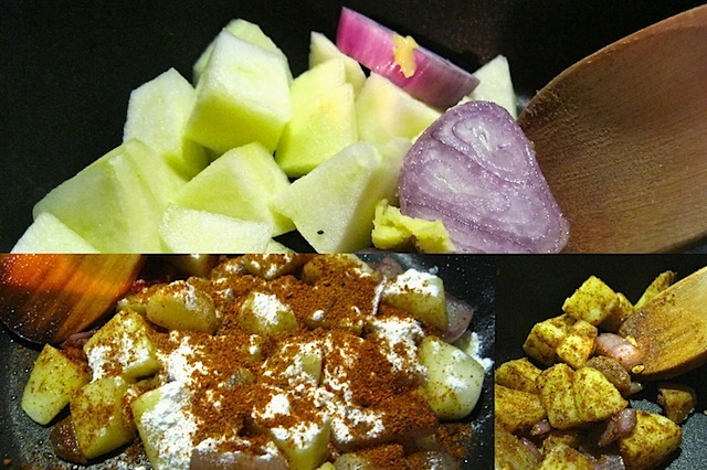 pollo mela scalogno e curry