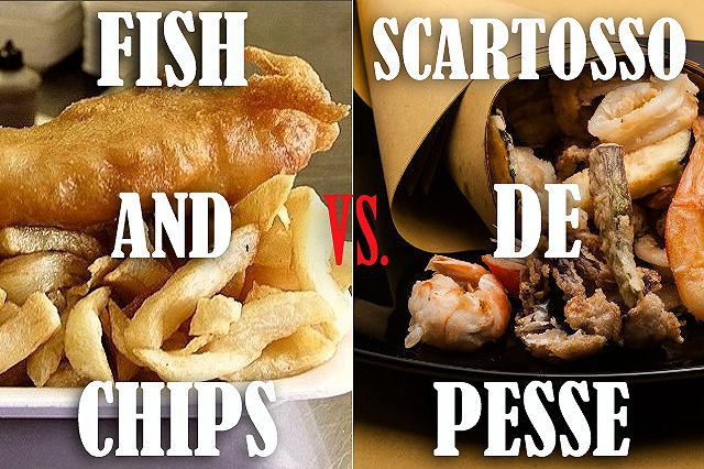Fish and chips vs scartosso de pesse