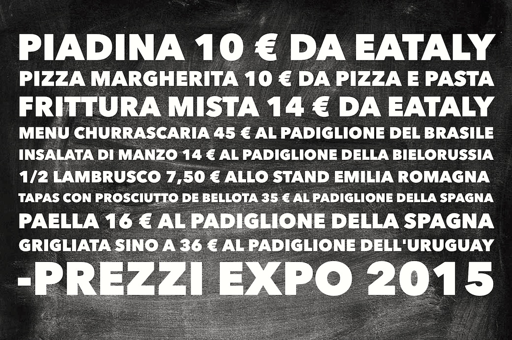 Prezzi Expo 2015