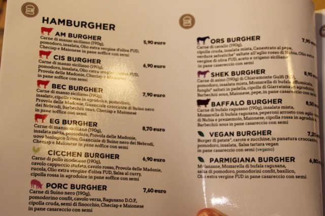menu hamburger FUD Palermo
