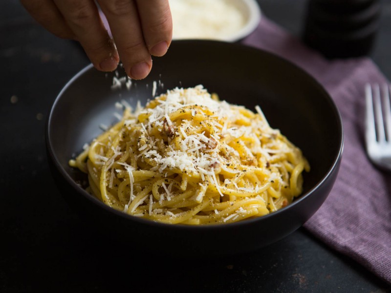 spaghetti carbonara formaggio