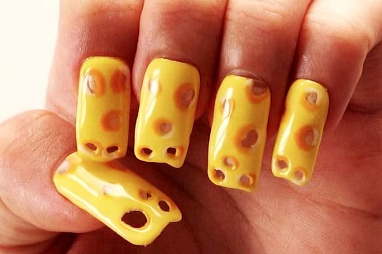 nail art, unghie formaggio