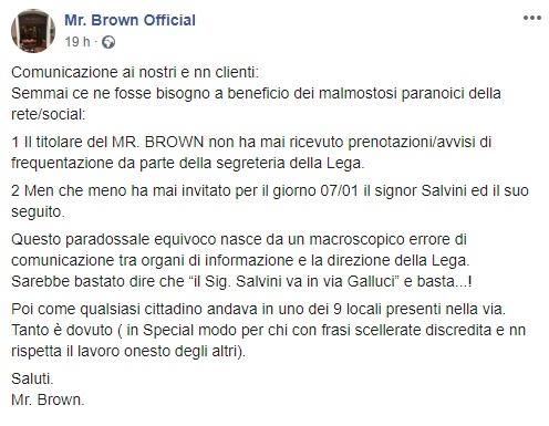 Mr. Brown, Facebook
