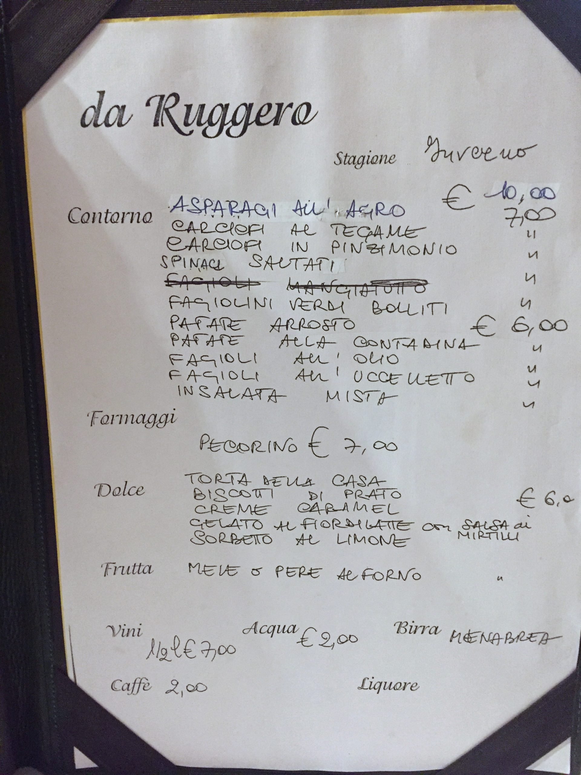 menu 3, Ruggero, Firenze